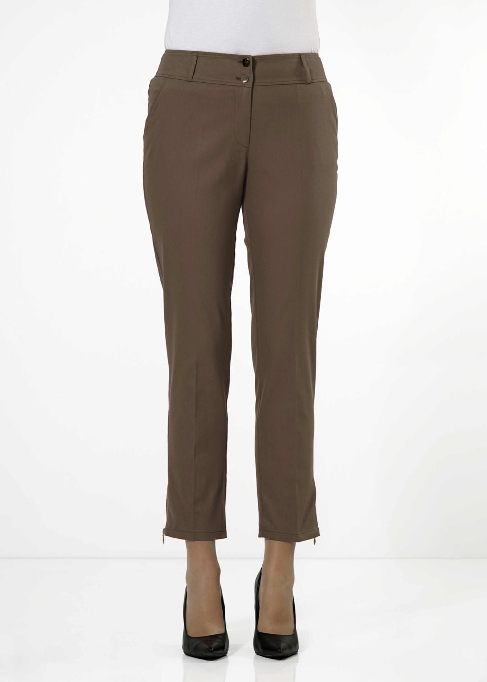 Tesettür giyim TABA PAÇASI FERMUAR DETAYLI PANTOLON 7917 