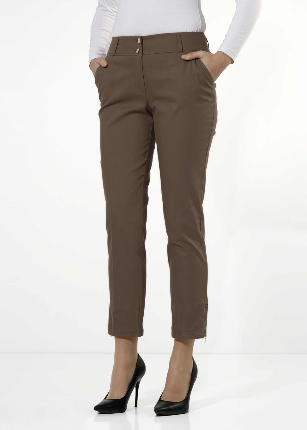 Tesettür giyim TABA PAÇASI FERMUAR DETAYLI PANTOLON 7917 