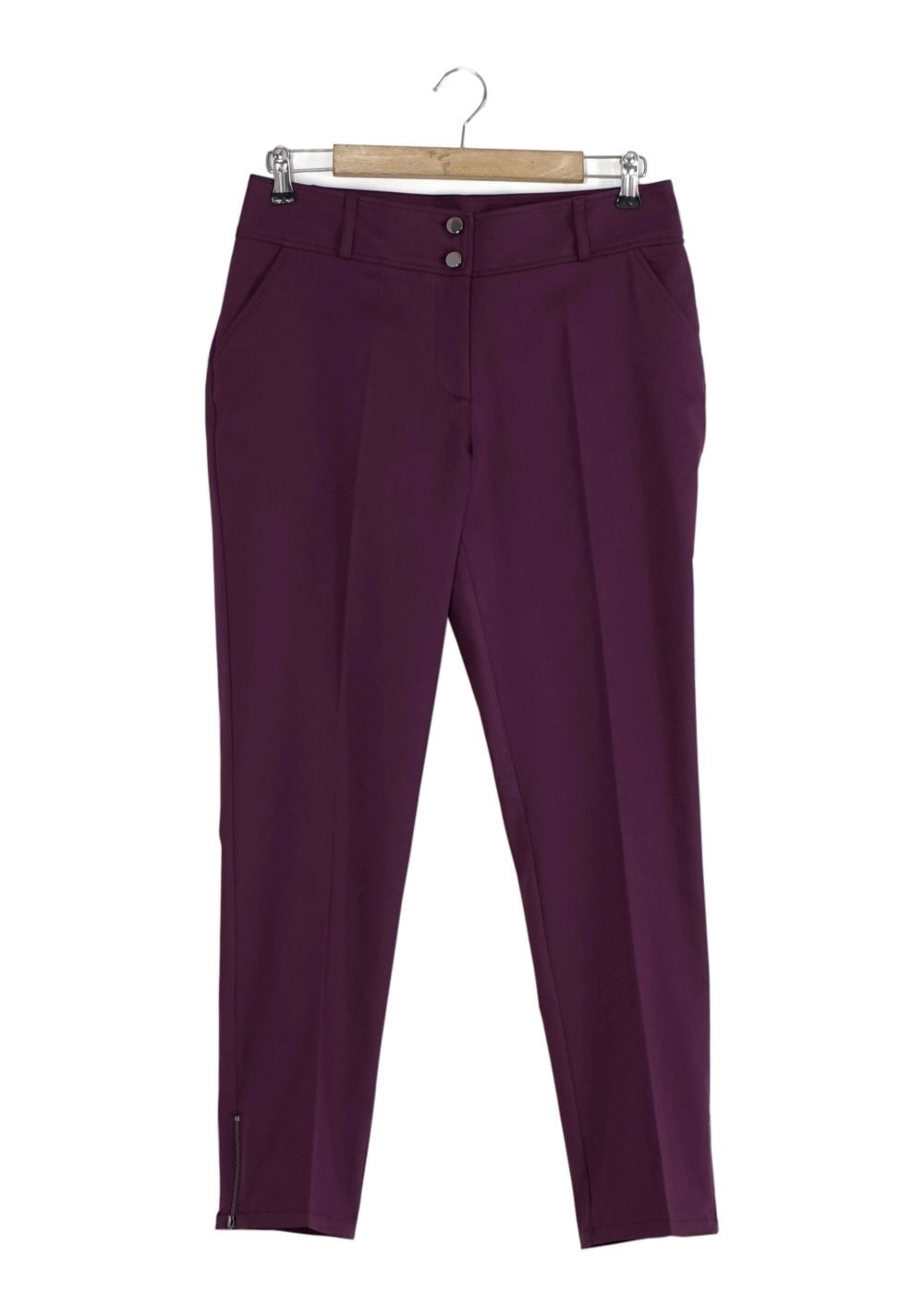 Tesettür giyim BORDO PAÇASI FERMUAR DETAYLI PANTOLON 7917 