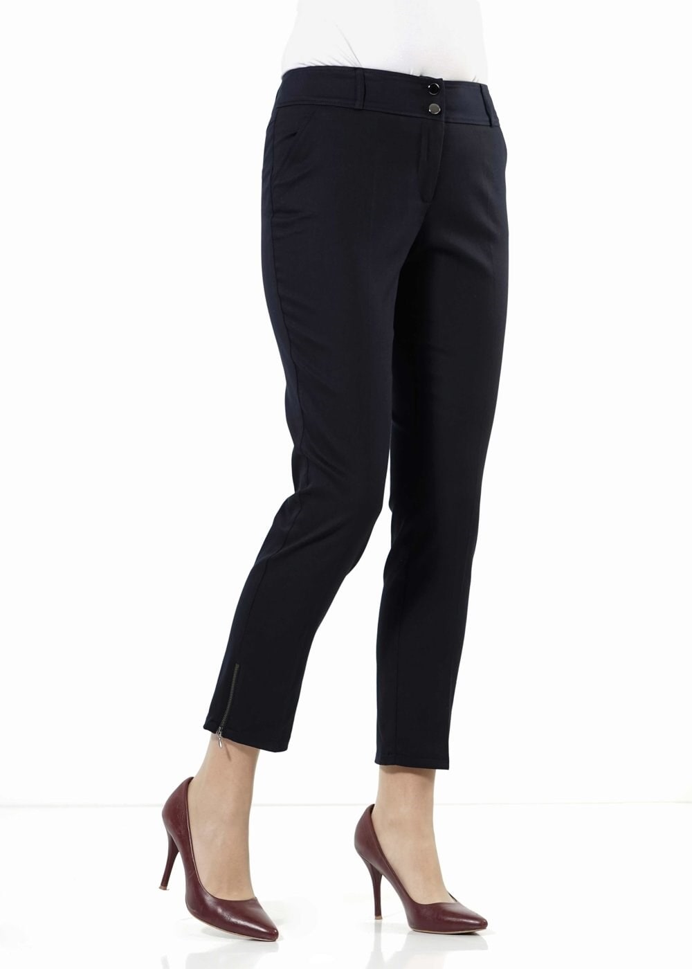 Tesettür giyim LACİVERT PAÇASI FERMUAR DETAYLI PANTOLON 7917 