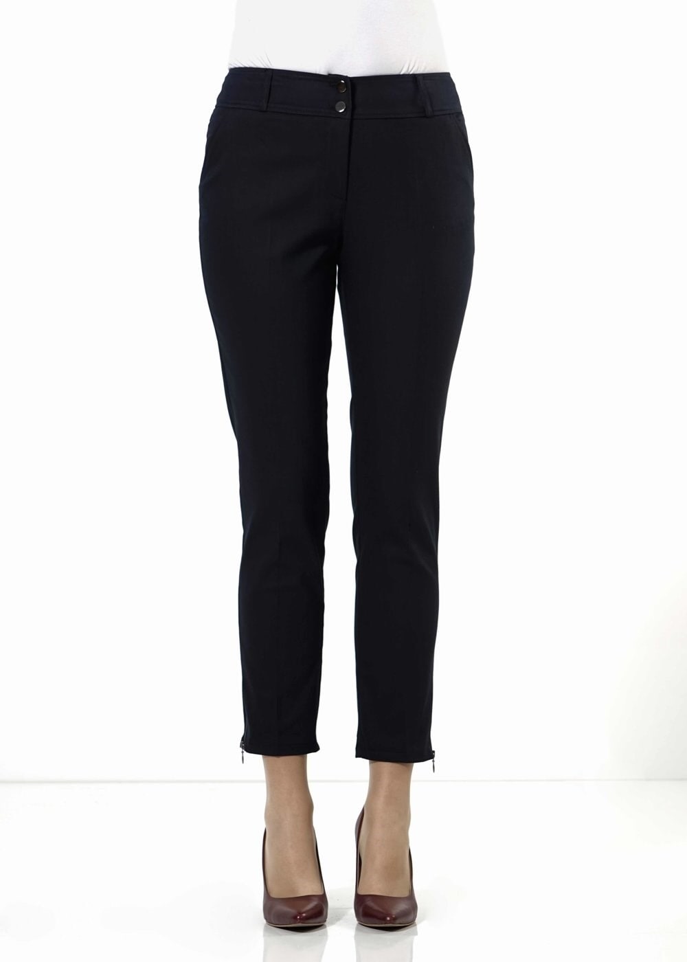 Tesettür giyim LACİVERT PAÇASI FERMUAR DETAYLI PANTOLON 7917 