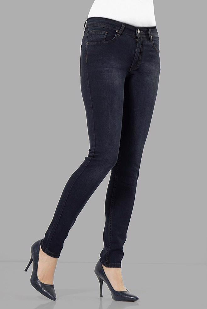 Vêtements hijab GRIS PANTALON EN JEAN À JAMBE SKINNY 7921 - ALVİNA