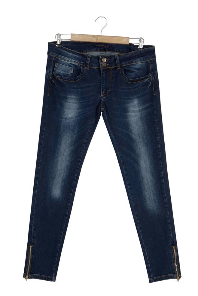 Vêtements hijab BLEU MARINE PANTALON EN JEAN 7932  - ALVİNA
