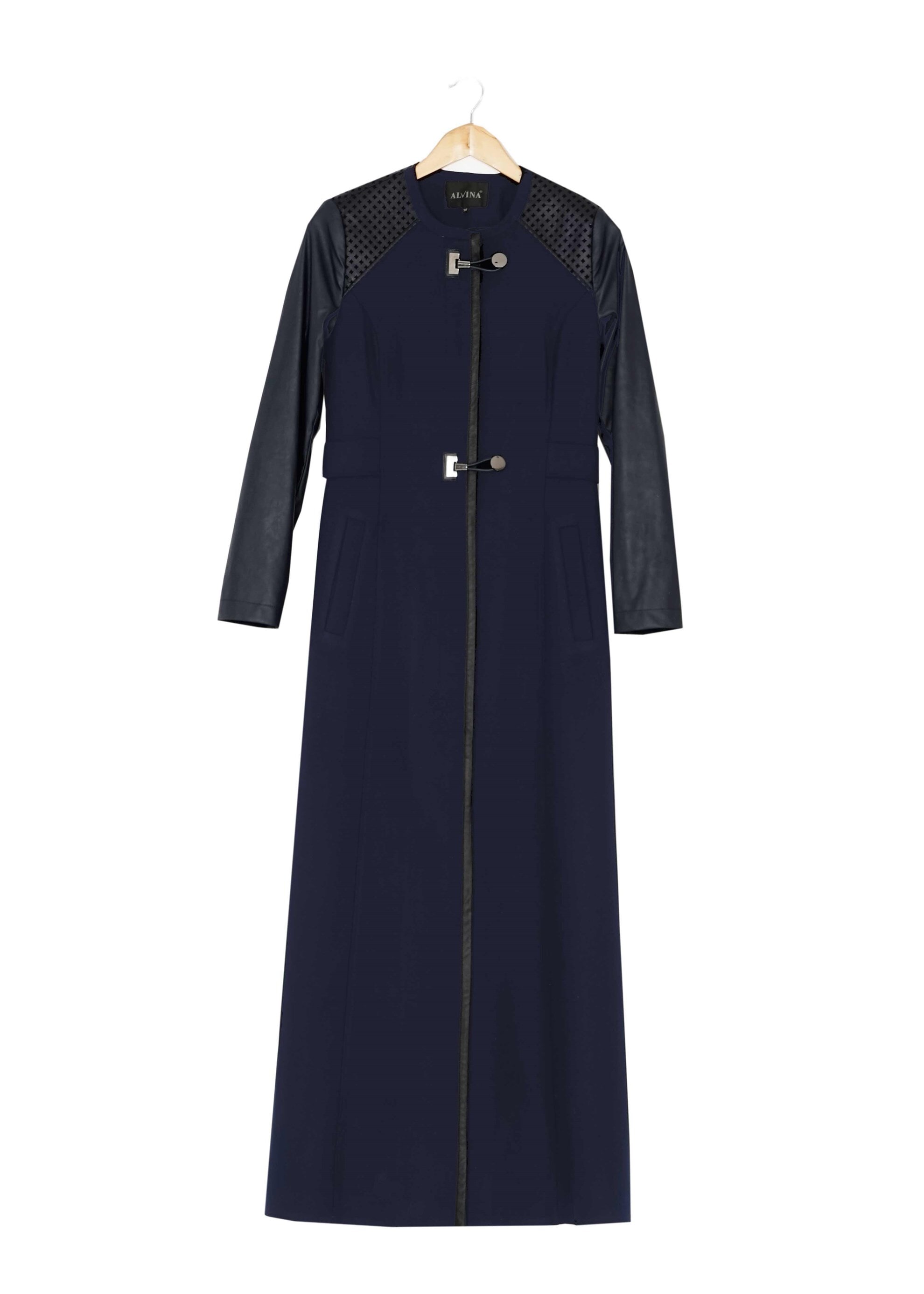 Tesettür giyim LACİVERT FERMUARLI TOKALI PARDESÜ 1600