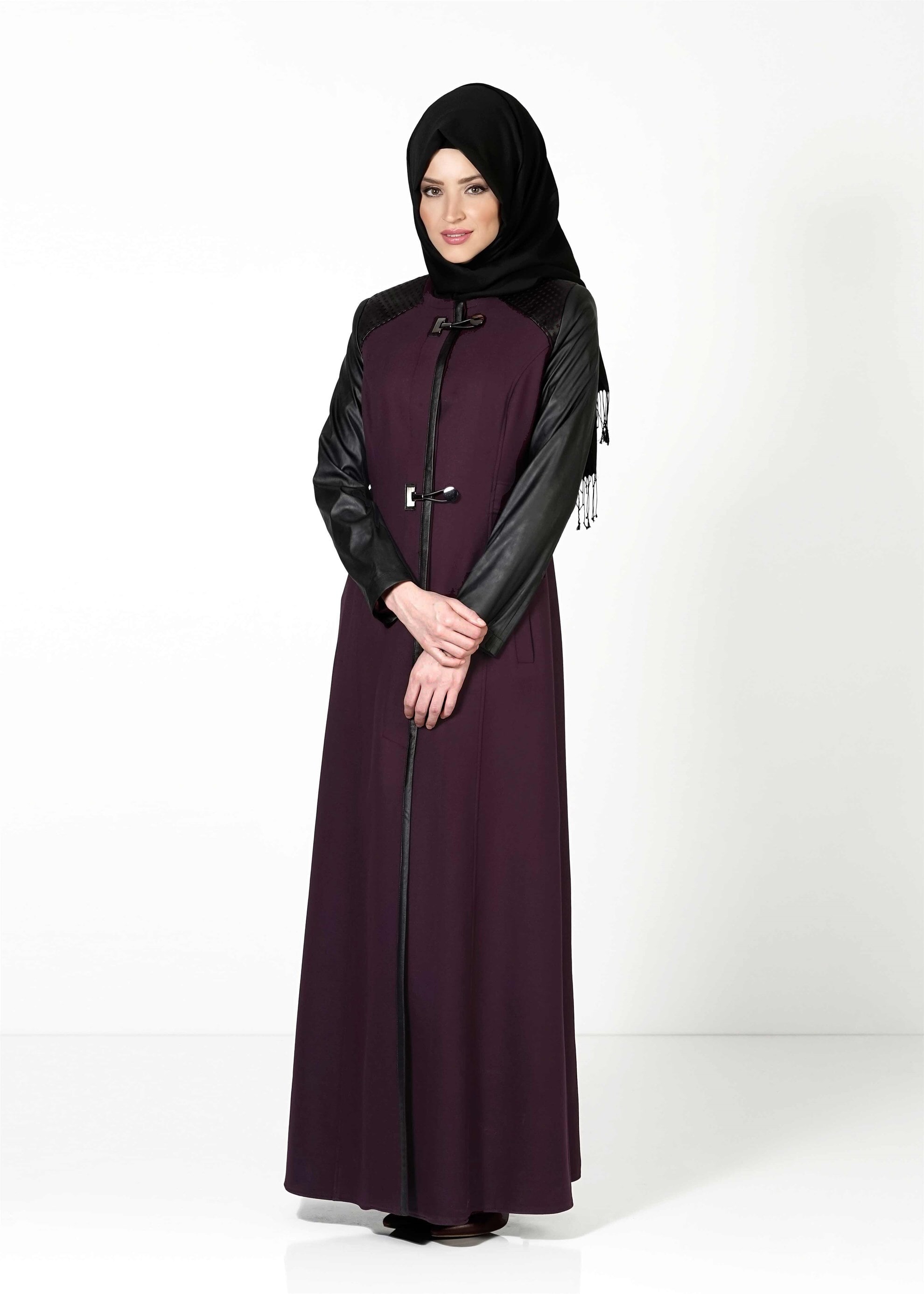 Tesettür giyim MÜRDÜM FERMUARLI TOKALI PARDESÜ 1600