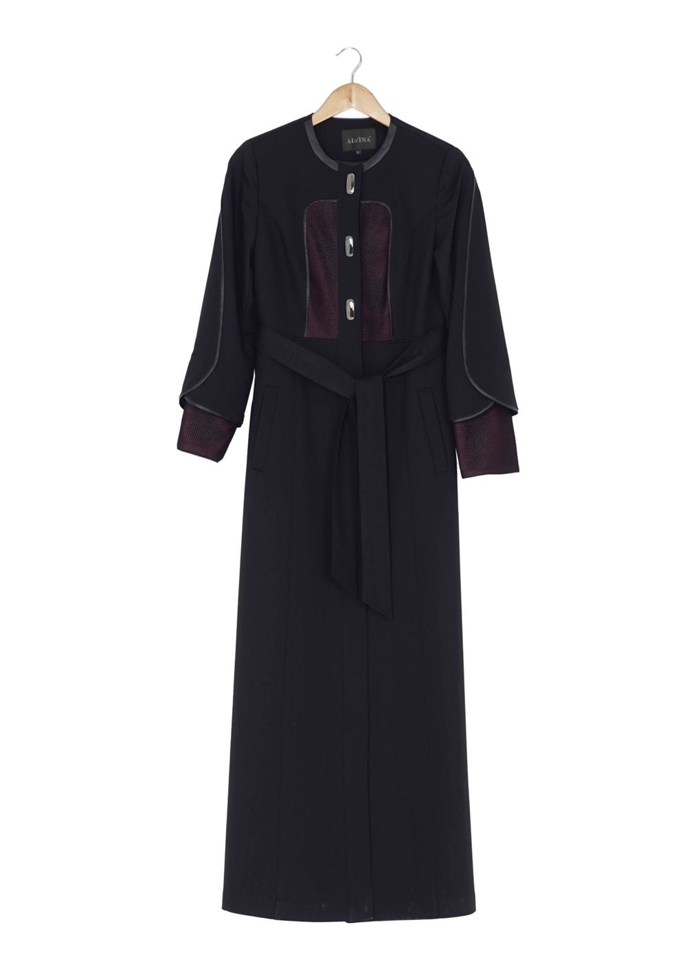 Tesettür giyim LACİVERT KUŞAKLI PARDESÜ 1602 