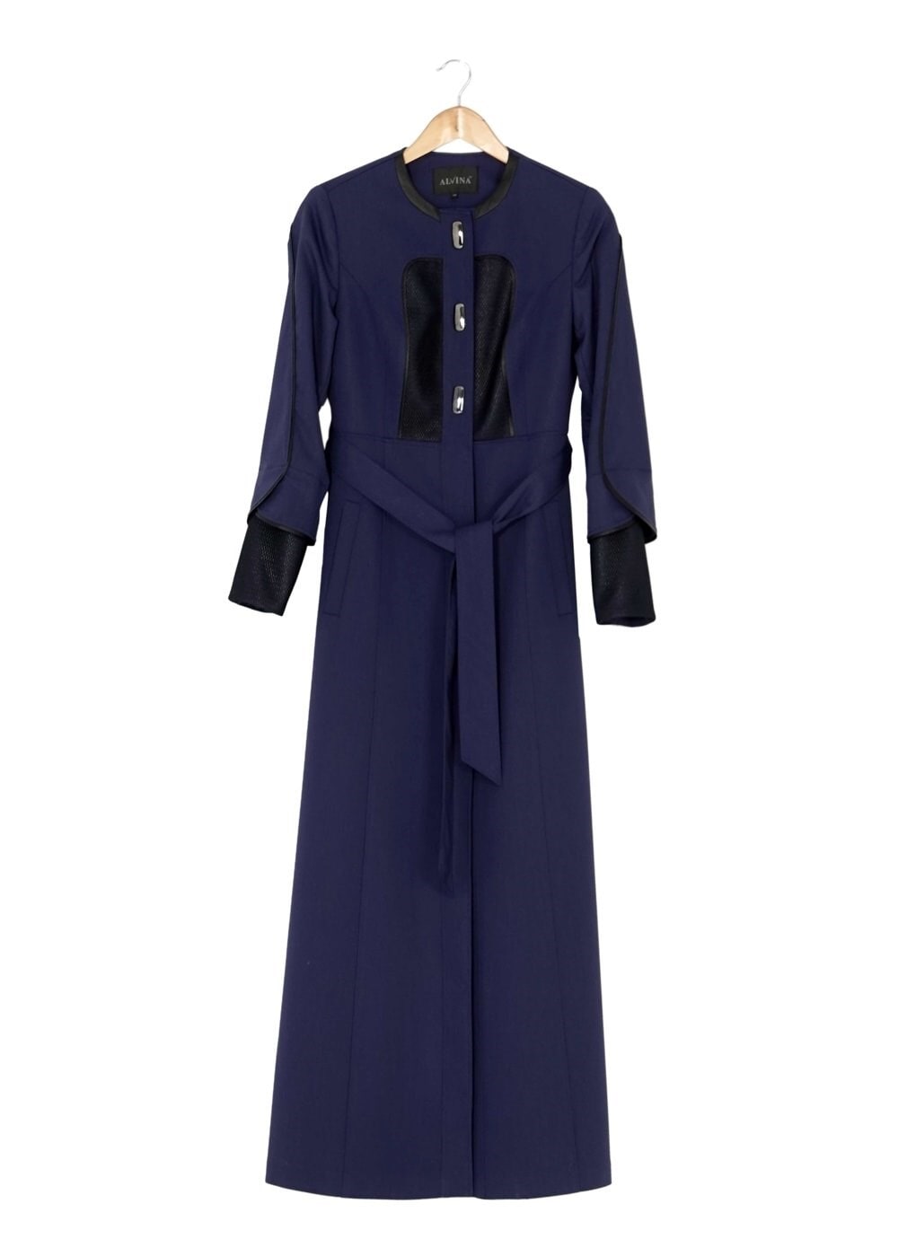 Tesettür giyim LACİVERT KUŞAKLI PARDESÜ 1602 