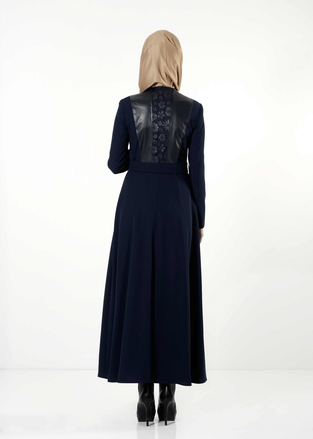 Tesettür giyim LACİVERT GÜPÜR DETAYLI PARDESÜ 1610 