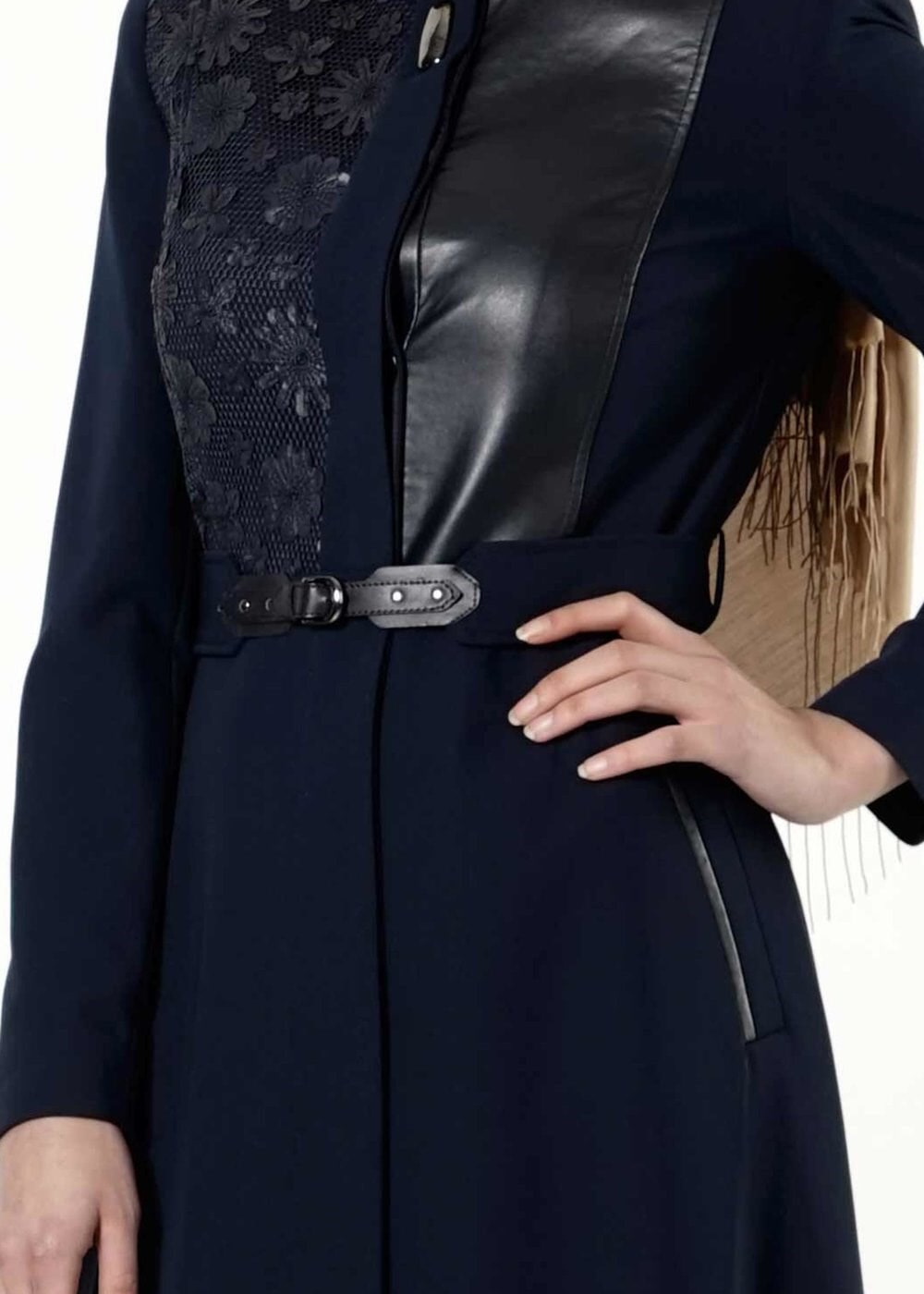 Tesettür giyim LACİVERT GÜPÜR DETAYLI PARDESÜ 1610 