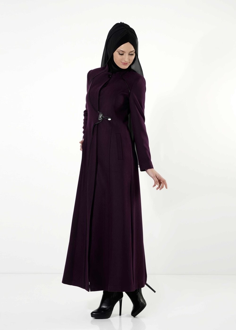 Tesettür giyim MÜRDÜM ÖNÜ TOKALI PARDESÜ 1620 