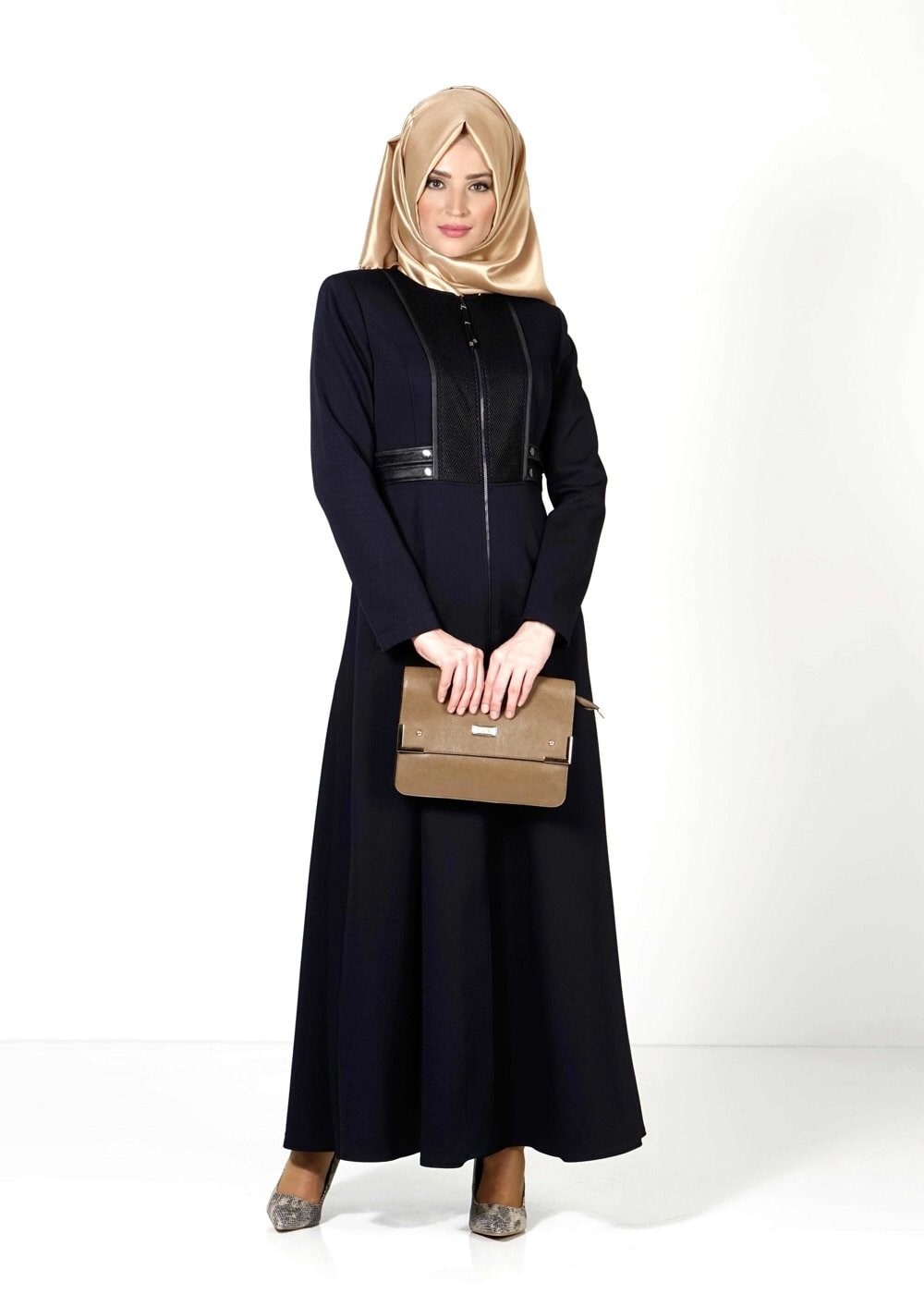 Tesettür giyim LACİVERT 1623 PARDESÜ