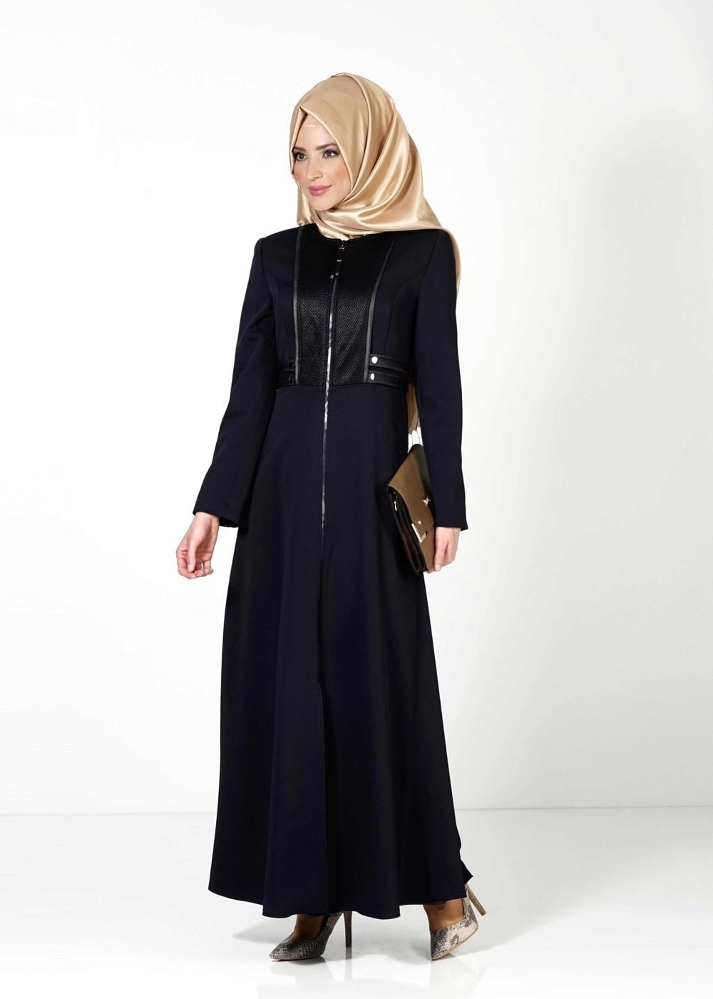 Tesettür giyim LACİVERT 1623 PARDESÜ