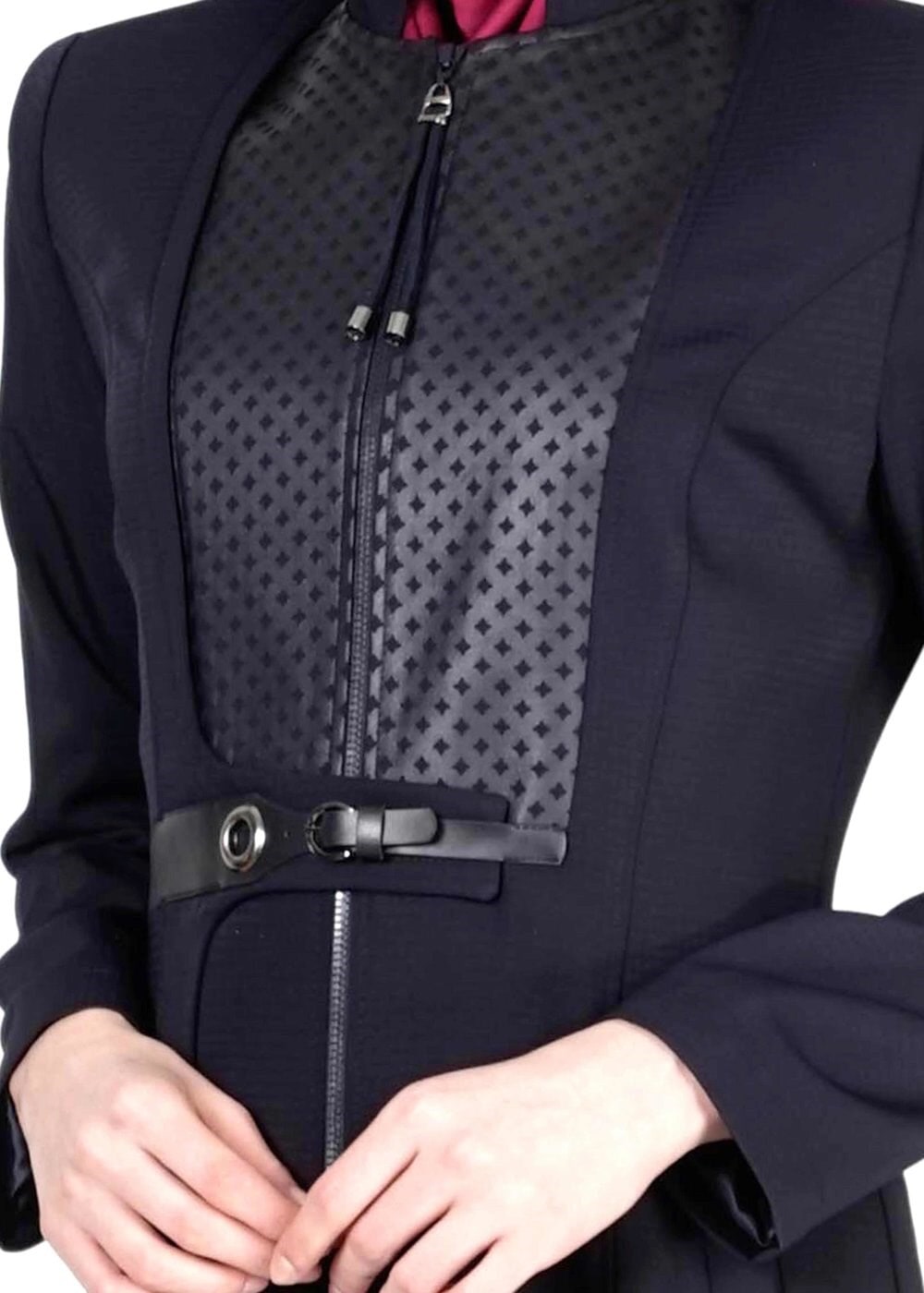 Tesettür giyim LACİVERT FERMUARLI PARDESÜ 1629 