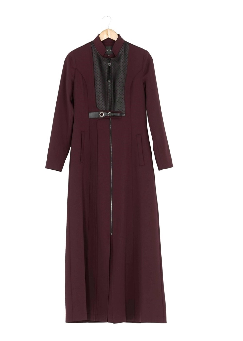 Tesettür giyim BORDO FERMUARLI PARDESÜ 1629 