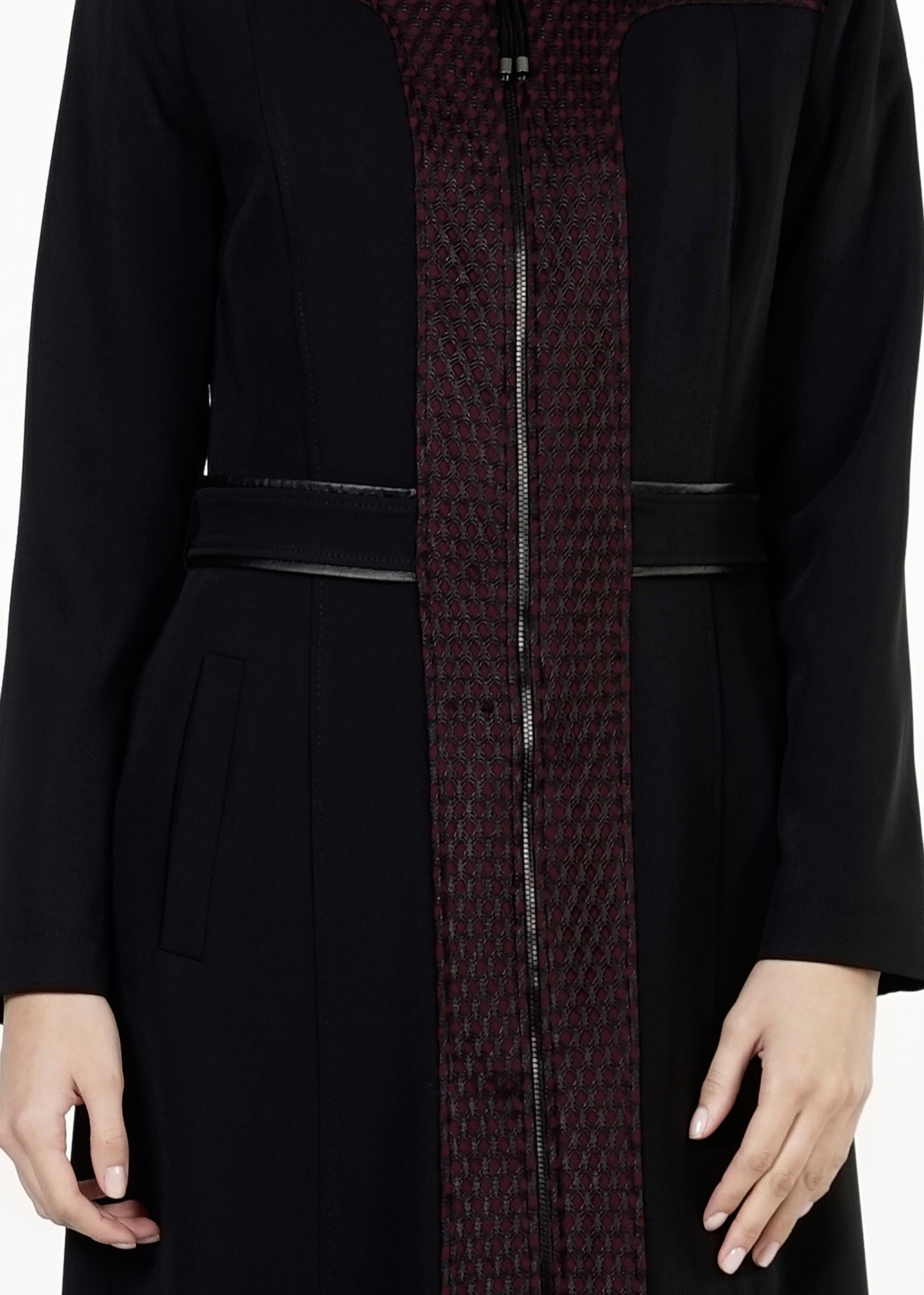 Tesettür giyim SİYAH FERMUARLI PARDESÜ 1630 