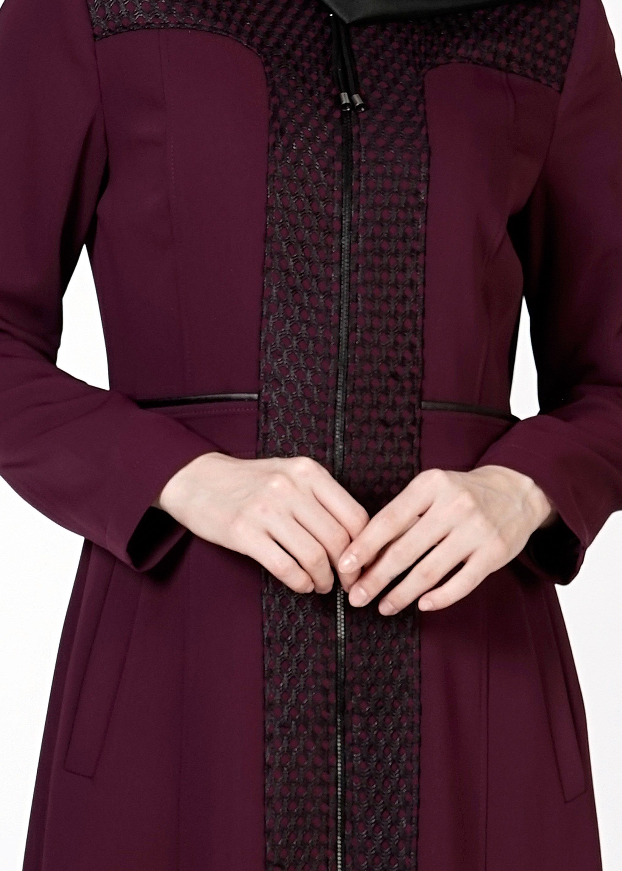 Tesettür giyim MÜRDÜM FERMUARLI PARDESÜ 1630 