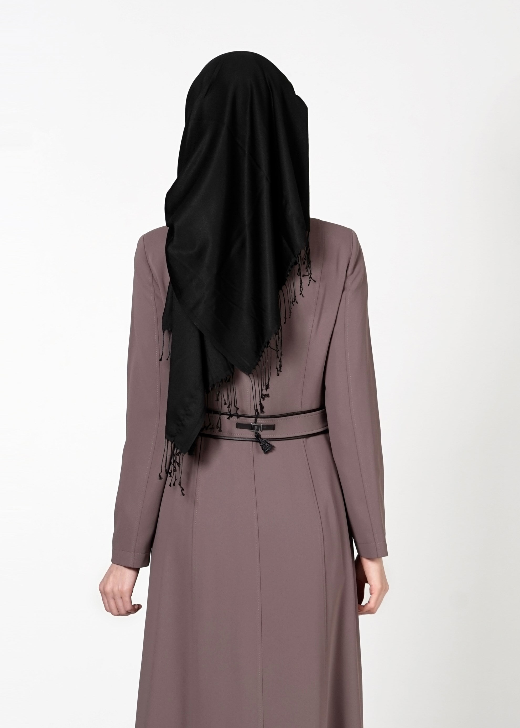 Tesettür giyim VİZON FERMUARLI PARDESÜ 1630 