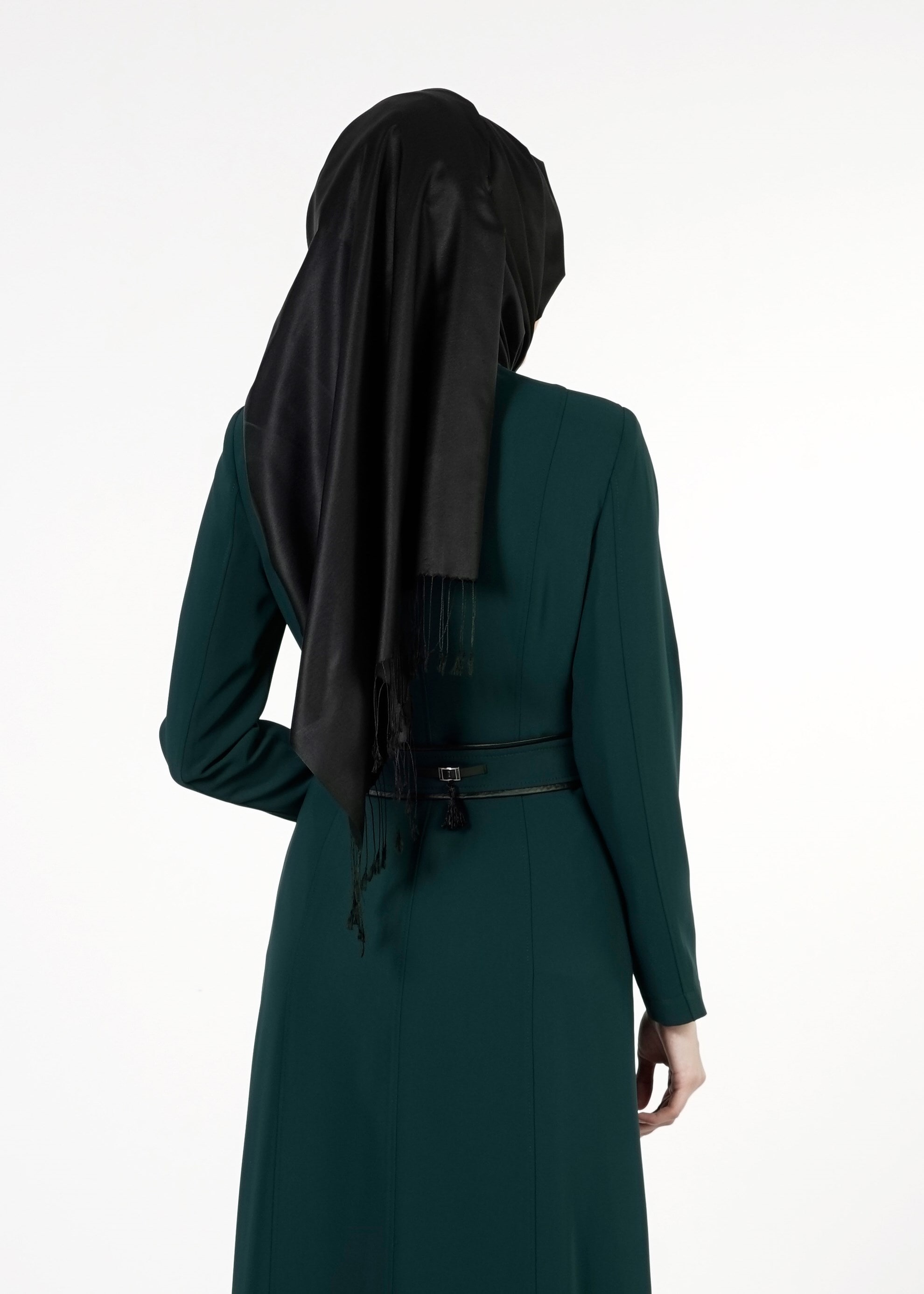 Tesettür giyim YEŞİL FERMUARLI PARDESÜ 1630 