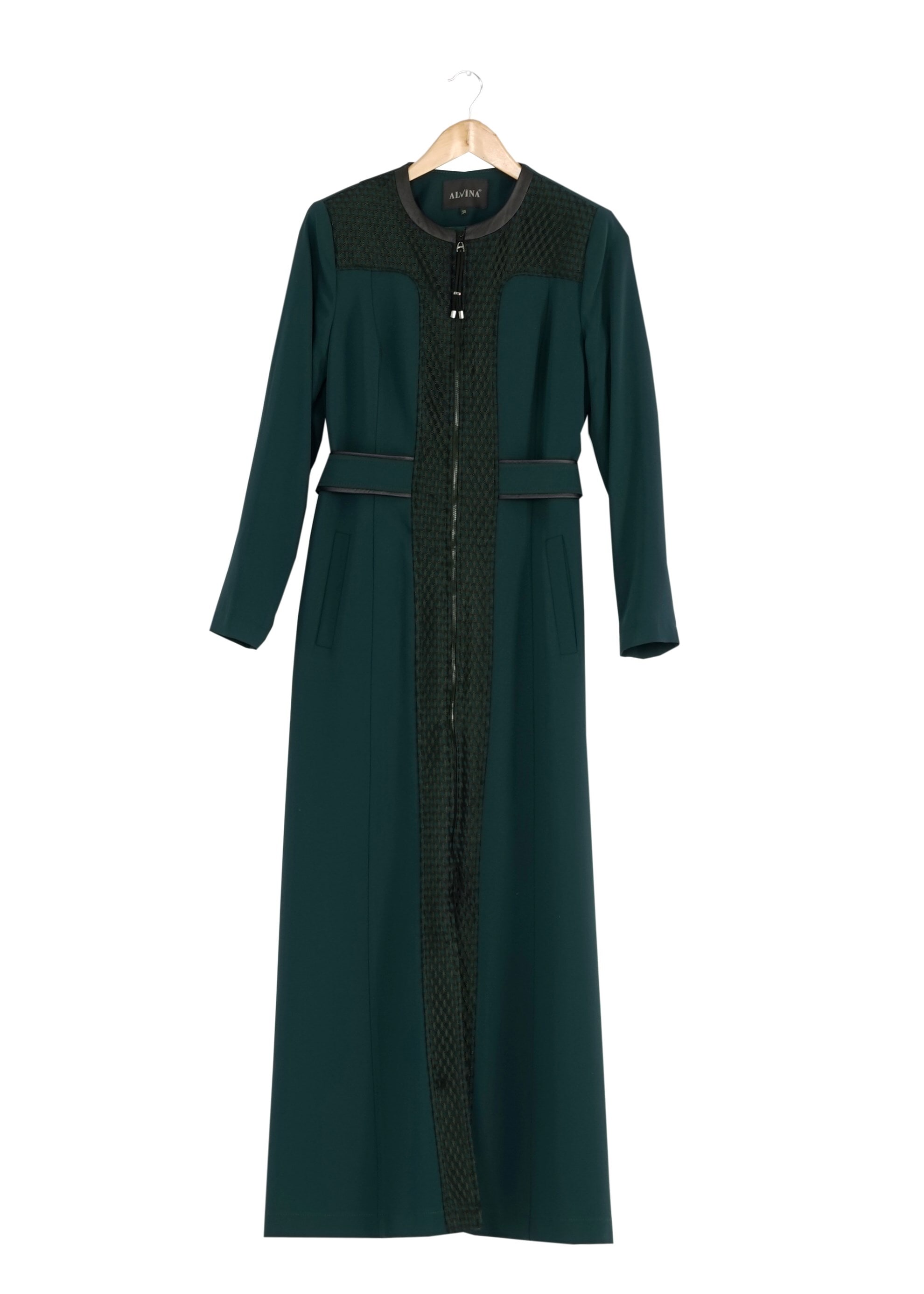 Tesettür giyim YEŞİL FERMUARLI PARDESÜ 1630 