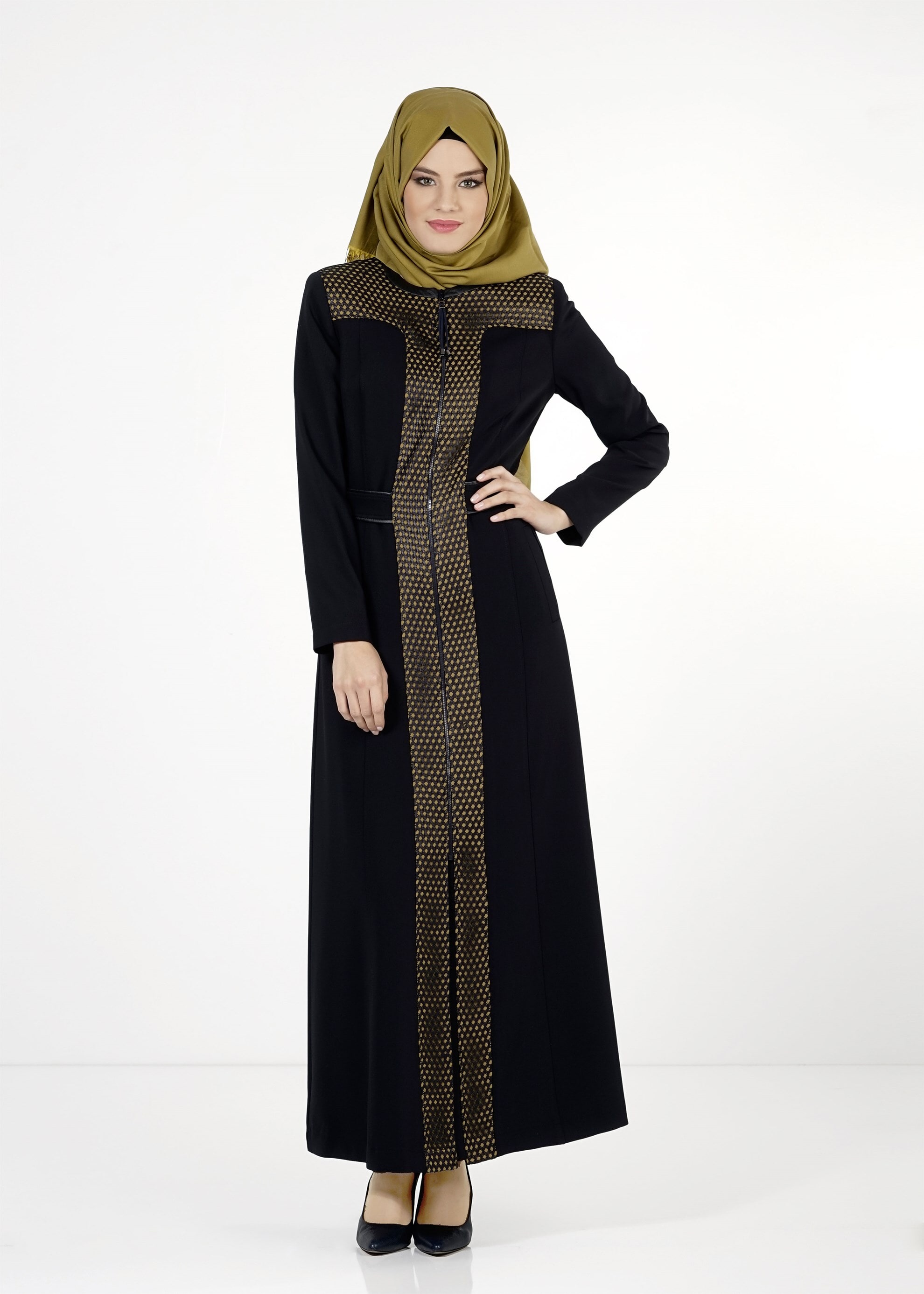 Tesettür giyim LACİVERT FERMUARLI PARDESÜ 1630 