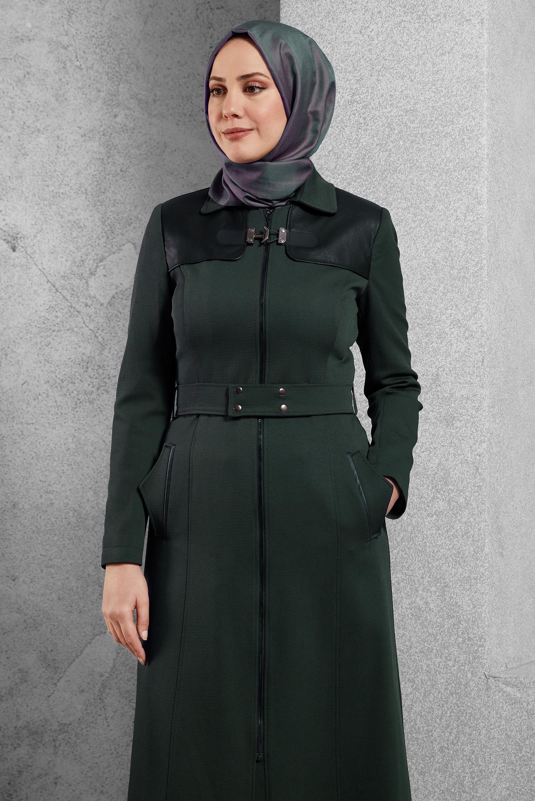 Tesettür giyim YEŞİL 1635 PARDESÜ