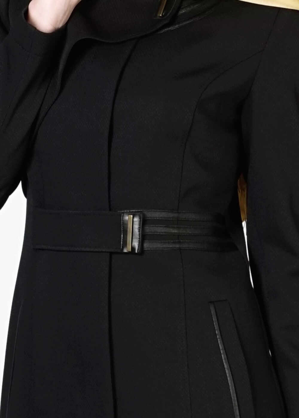 Tesettür giyim SİYAH ÖNÜ TOKALI PARDESÜ 1636 