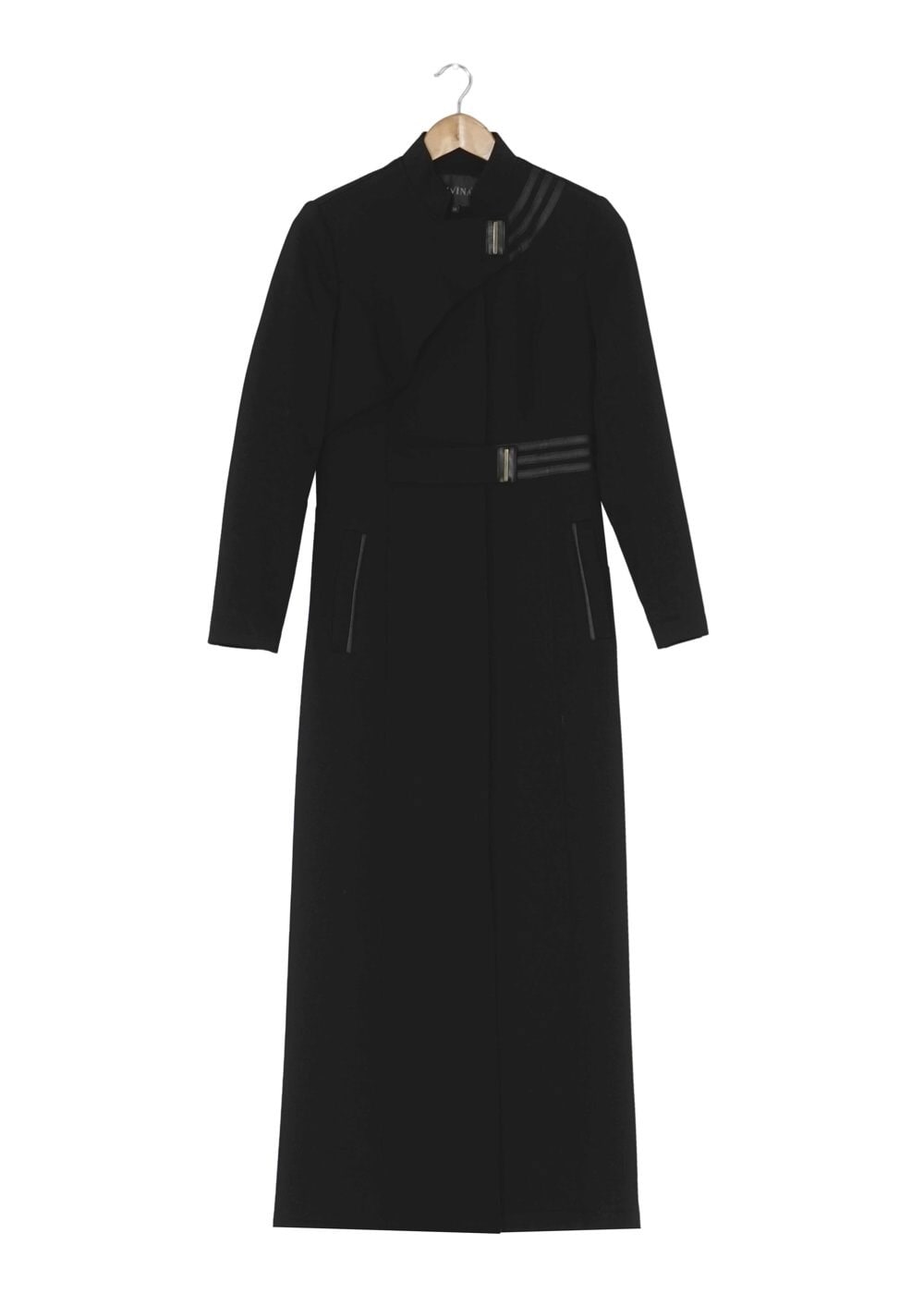 Tesettür giyim SİYAH ÖNÜ TOKALI PARDESÜ 1636 