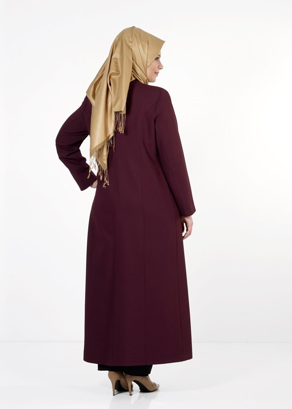 Tesettür giyim MÜRDÜM CEPLİ PARDESÜ 1653 