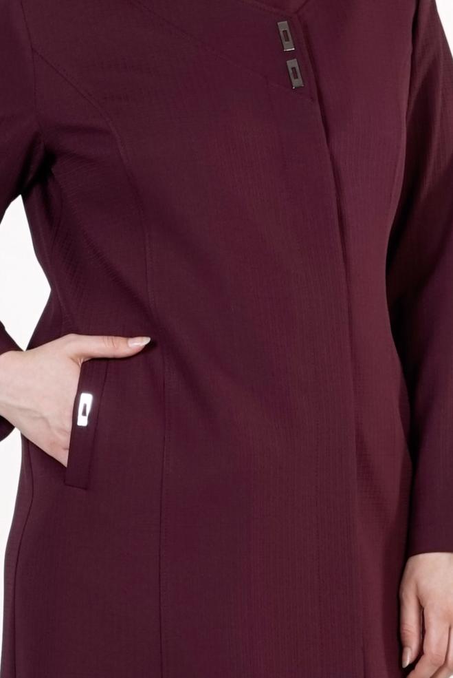 Vêtements hijab PRUNE PARDESSUS AGRAFE À DEVANT 1653  - ALVİNA