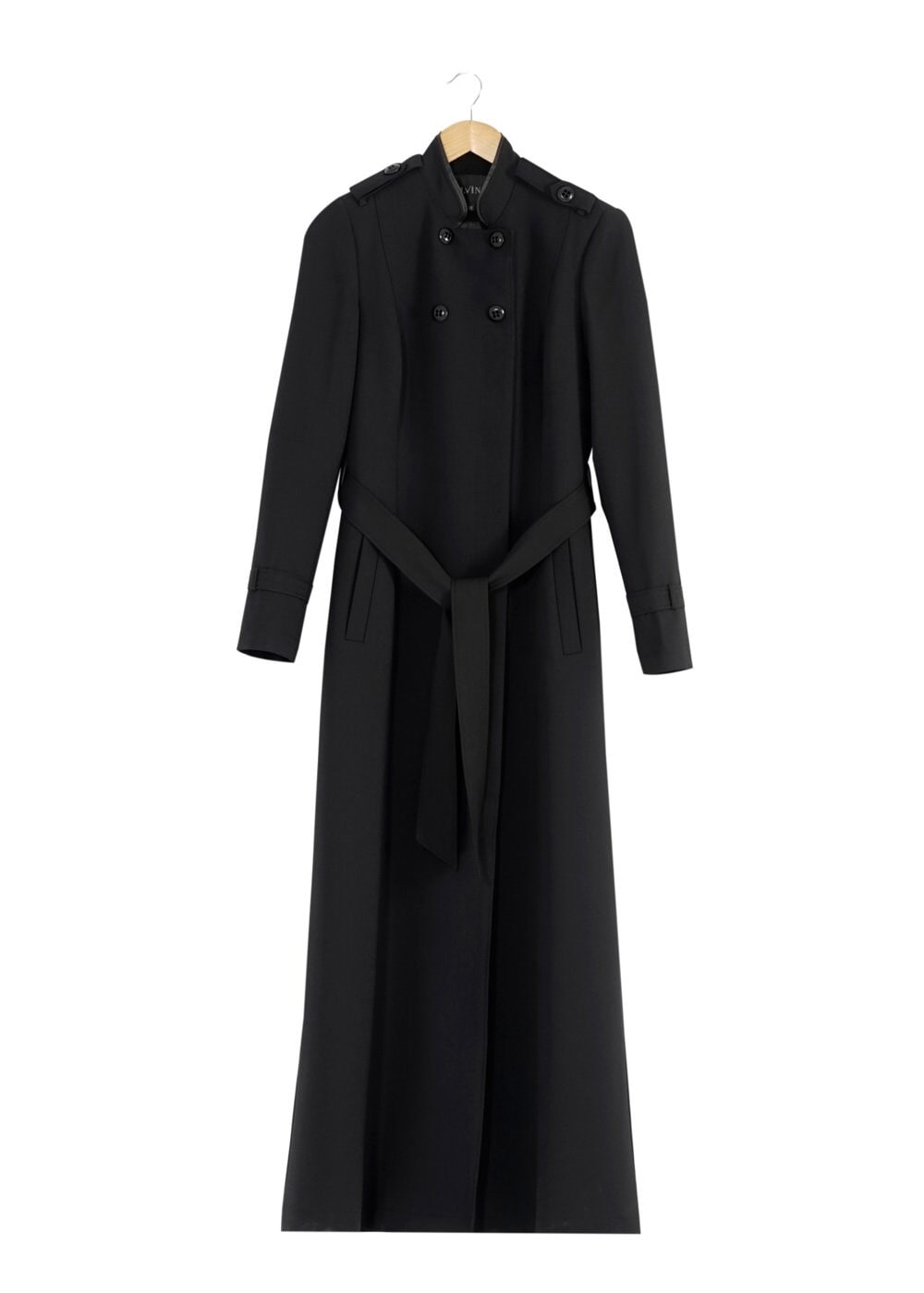 Tesettür giyim SİYAH DÜĞMELİ KUŞAKLI PARDESÜ 1660 