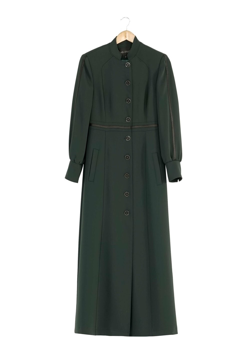 Tesettür giyim YEŞİL DÜĞMELİ PARDESÜ 1663 