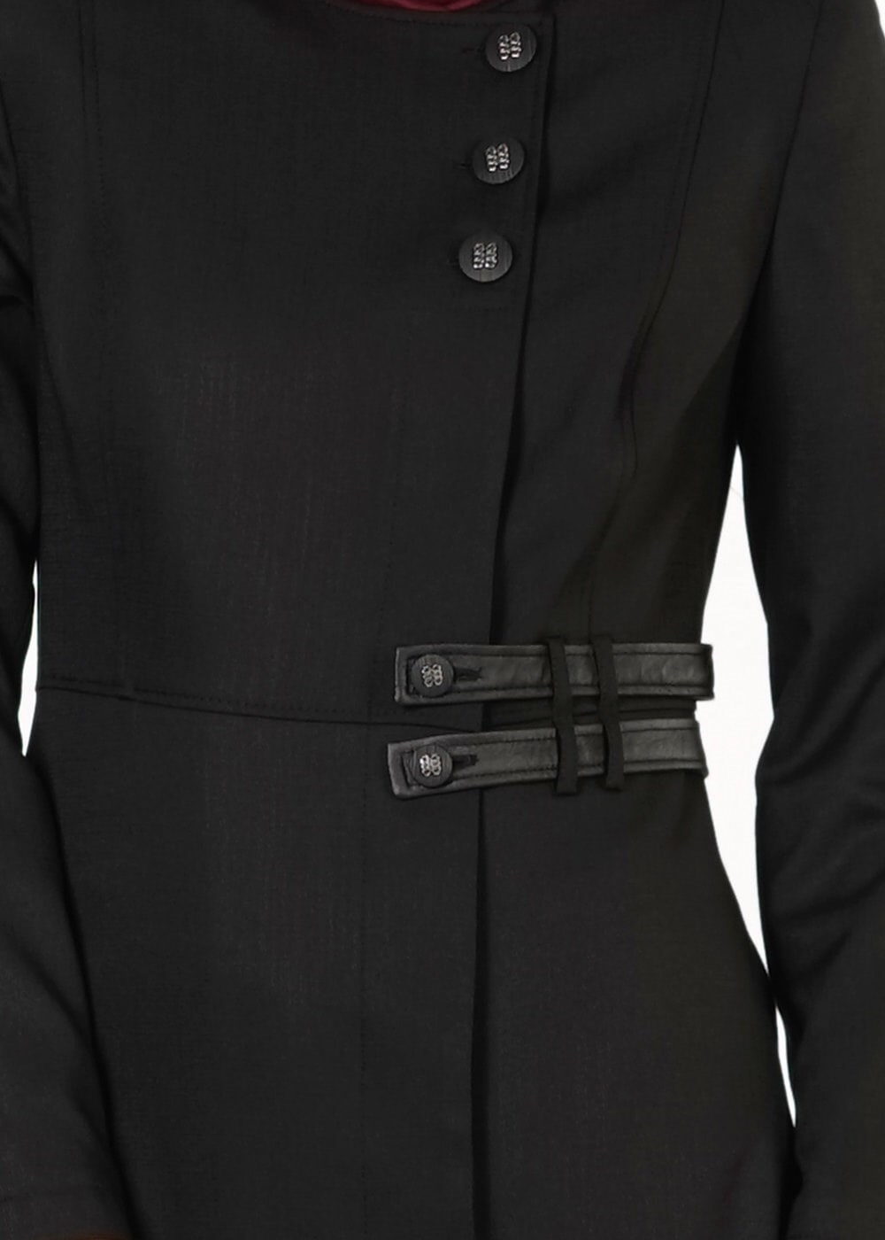 Tesettür giyim SİYAH DÜĞMELİ PARDESÜ 1666 