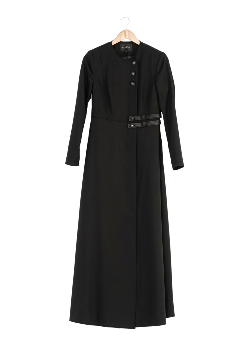 Tesettür giyim SİYAH DÜĞMELİ PARDESÜ 1666 