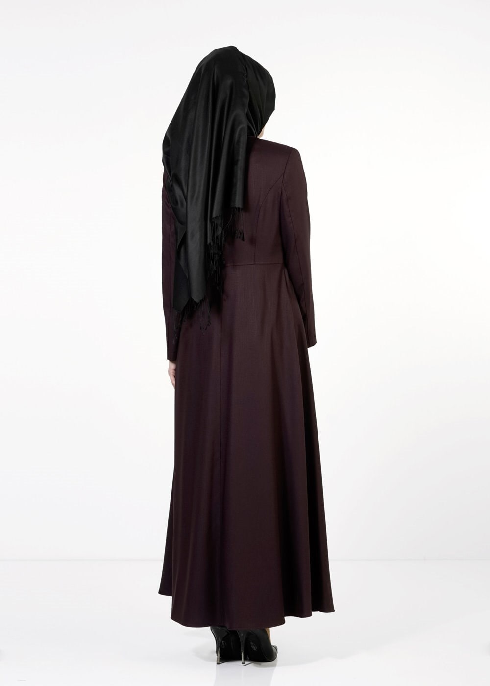 Tesettür giyim MOR DÜĞMELİ PARDESÜ 1666 