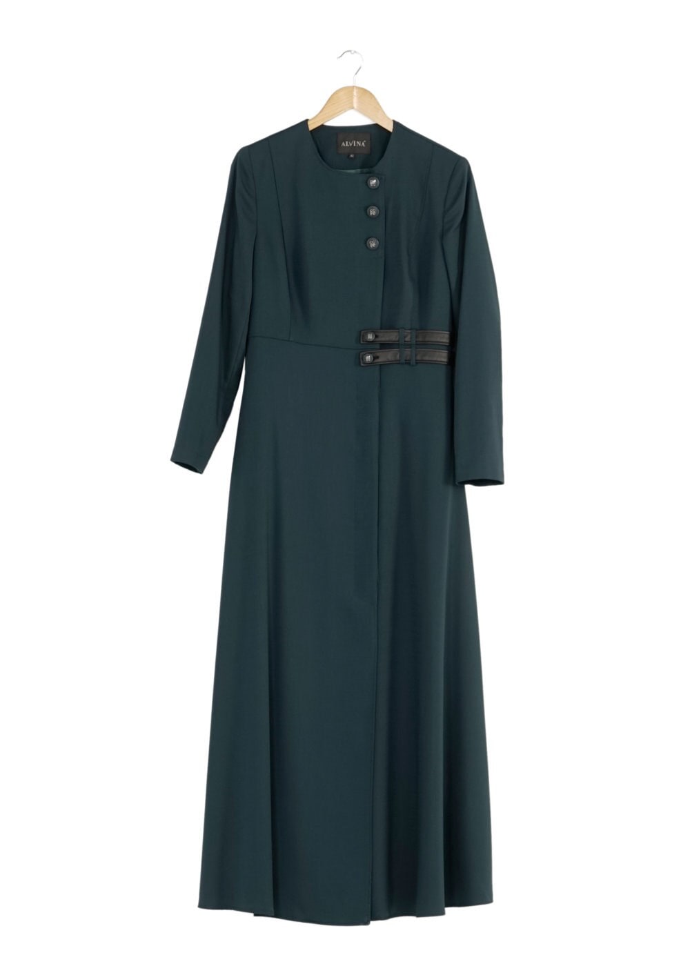 Tesettür giyim YEŞİL DÜĞMELİ PARDESÜ 1666 