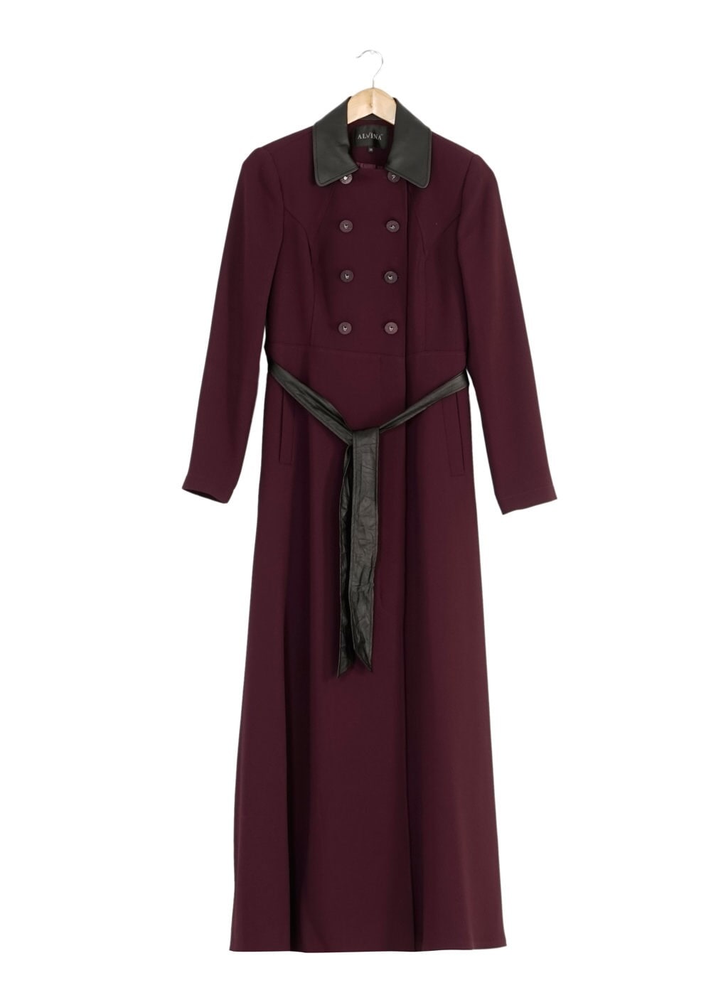 Tesettür giyim MÜRDÜM KUŞAKLI DÜĞMELİ PARDESÜ 1667 