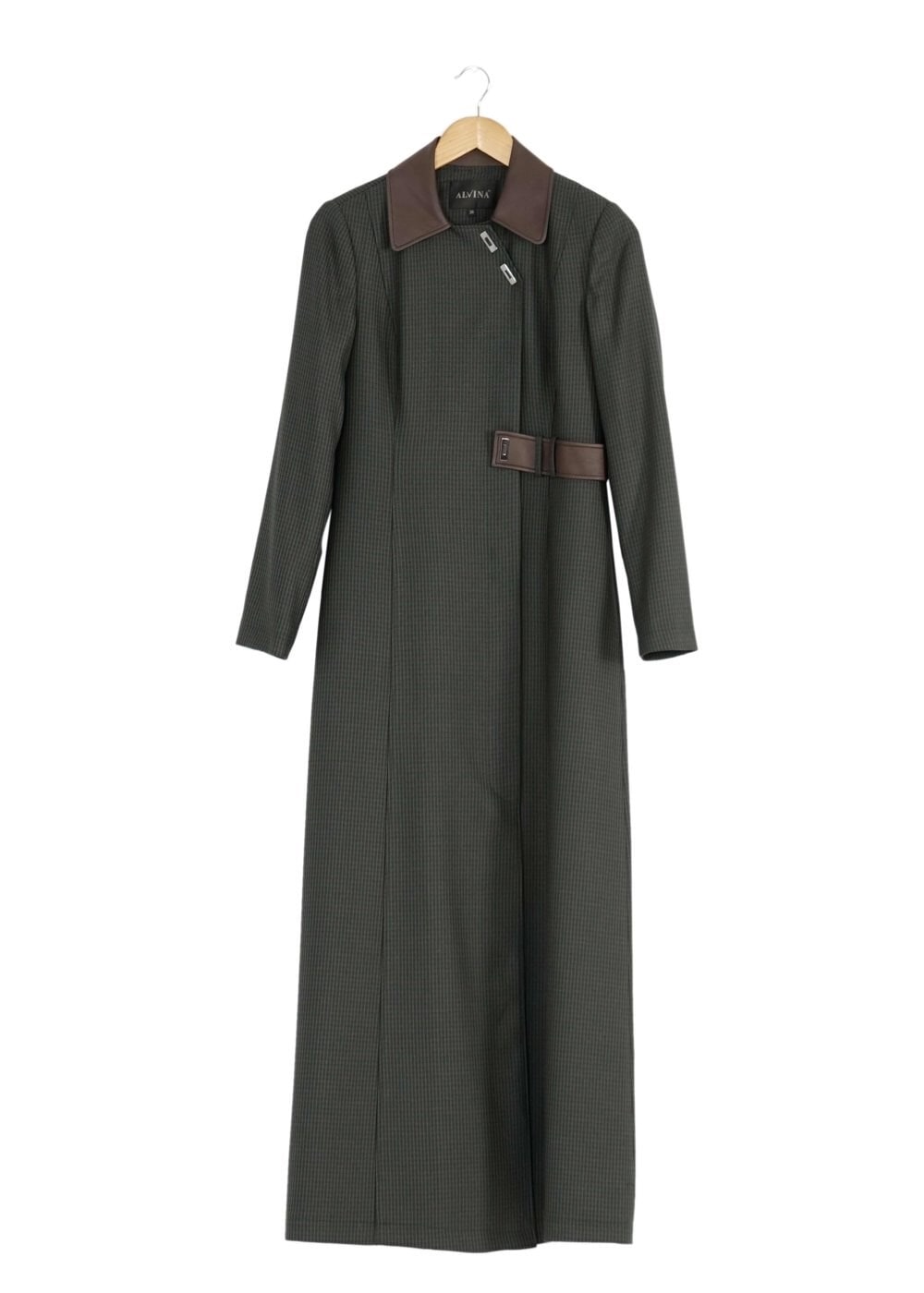 Tesettür giyim KAHVE PÖTİKARE DESEN PARDESÜ 1669 