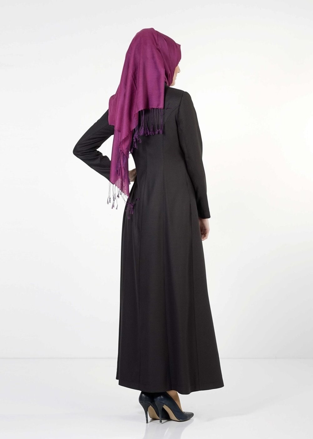 Tesettür giyim LACİVERT PÖTİKARE DESEN PARDESÜ 1669 