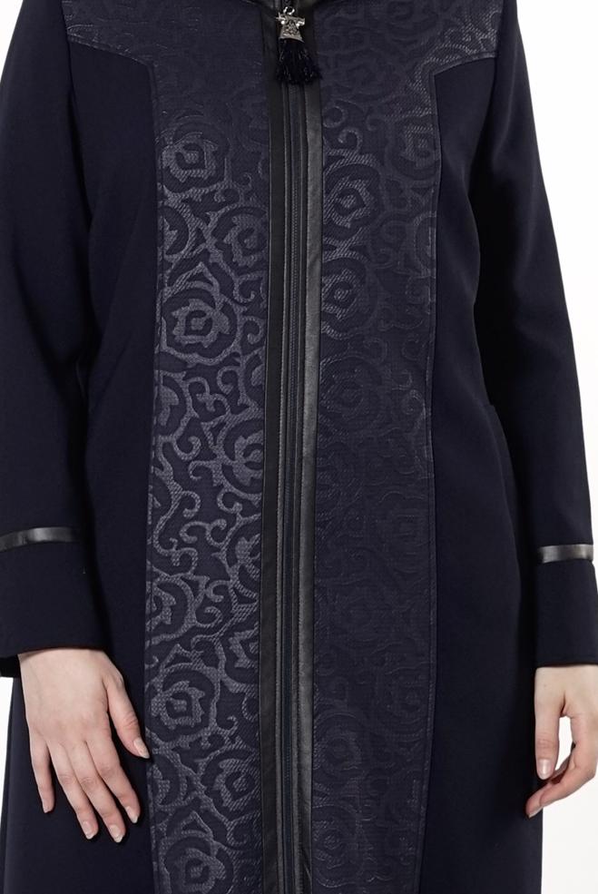 Vêtements hijab BLEU MARINE PARDESSUS ZIPPÉ 1672 - ALVİNA