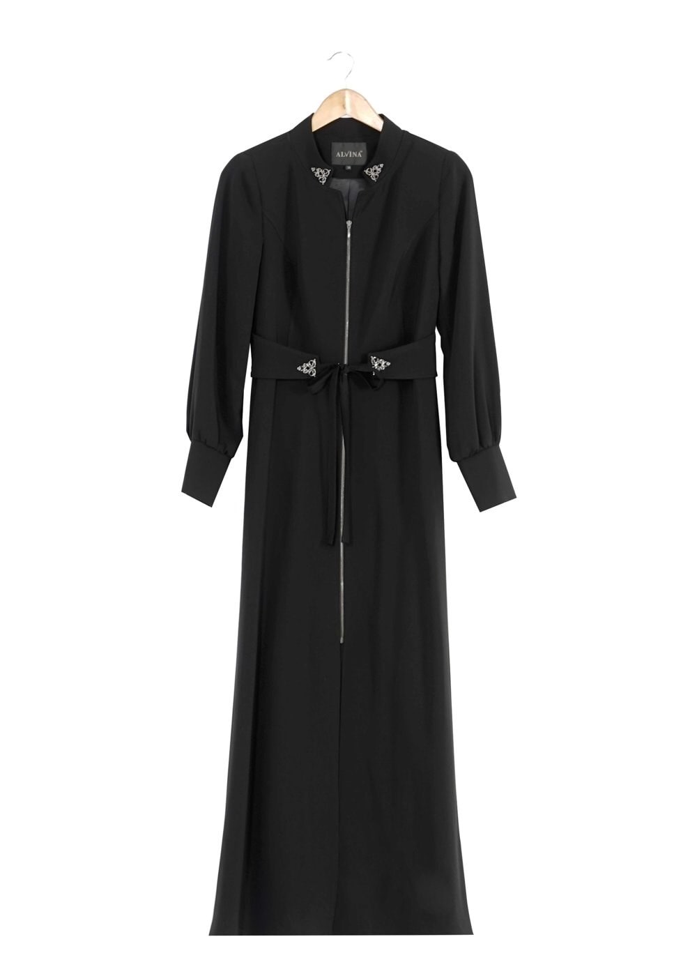 Tesettür giyim SİYAH ÖNDEN BAĞLAMALI PARDESÜ 1678