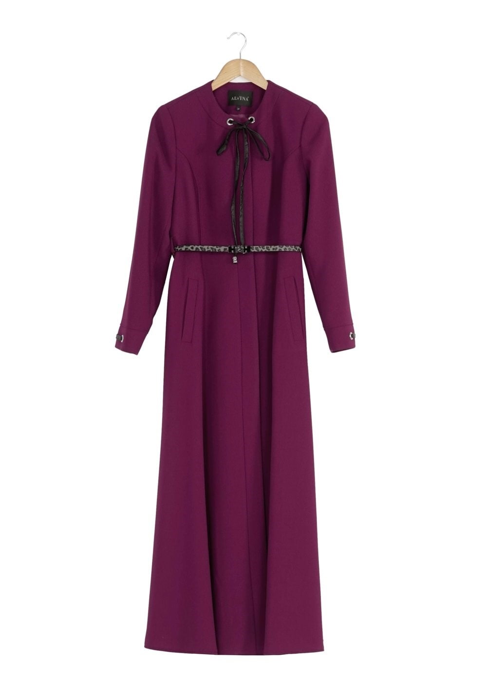 Tesettür giyim MOR BAĞLAMA DETAYLI PARDESÜ 1683 