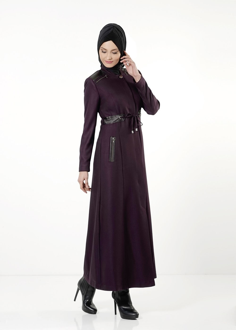 Tesettür giyim MÜRDÜM BELDEN BAĞLAMALI PARDESÜ 1692 