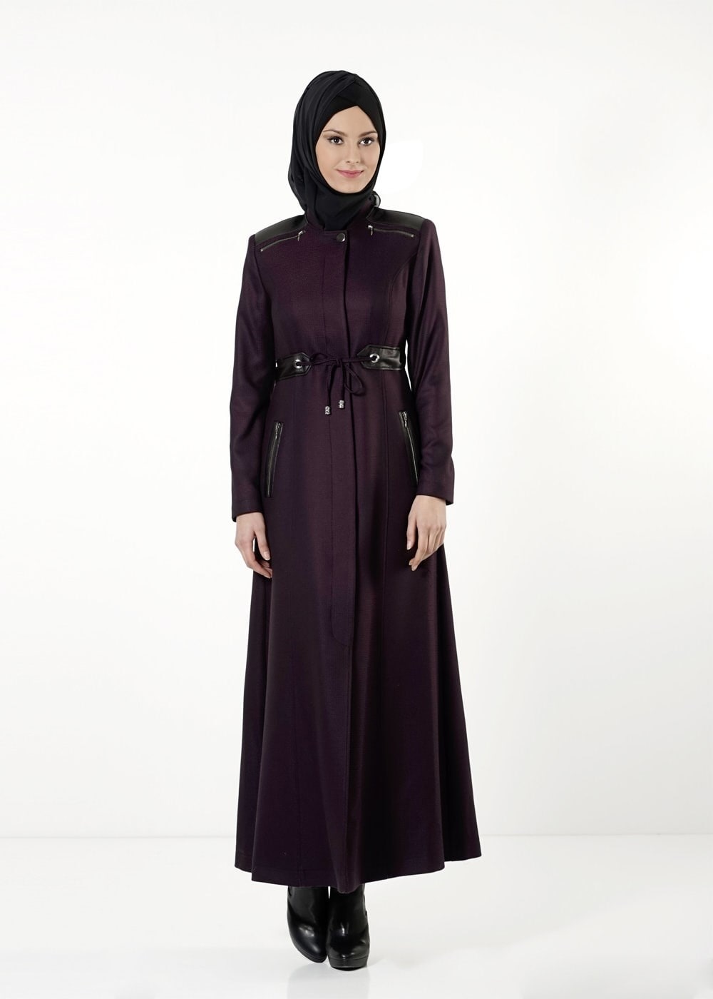 Tesettür giyim MÜRDÜM BELDEN BAĞLAMALI PARDESÜ 1692 