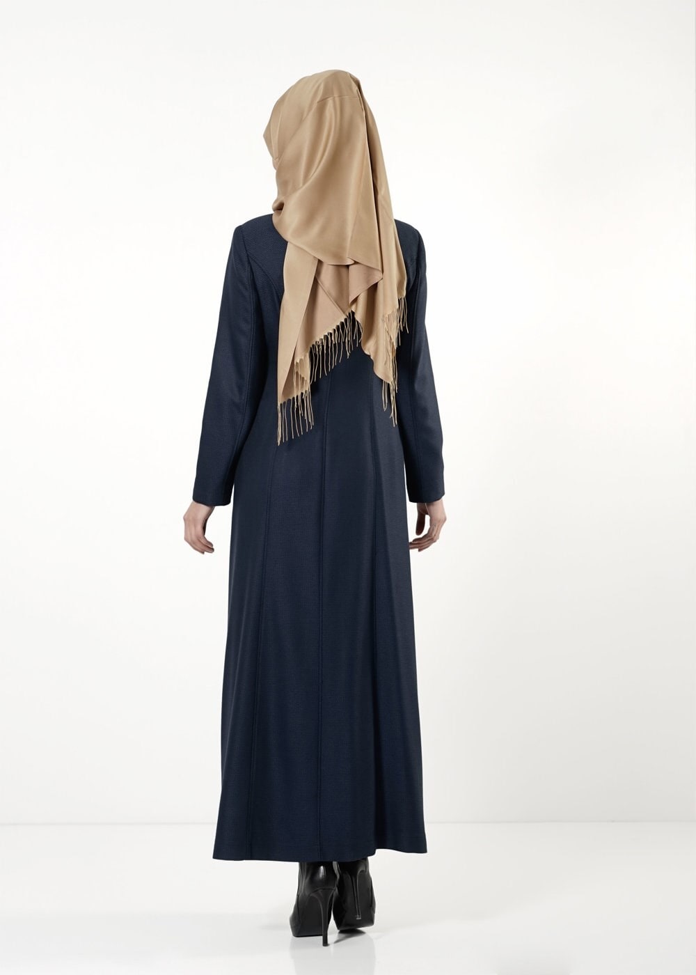 Tesettür giyim LACİVERT BELDEN BAĞLAMALI PARDESÜ 1692 