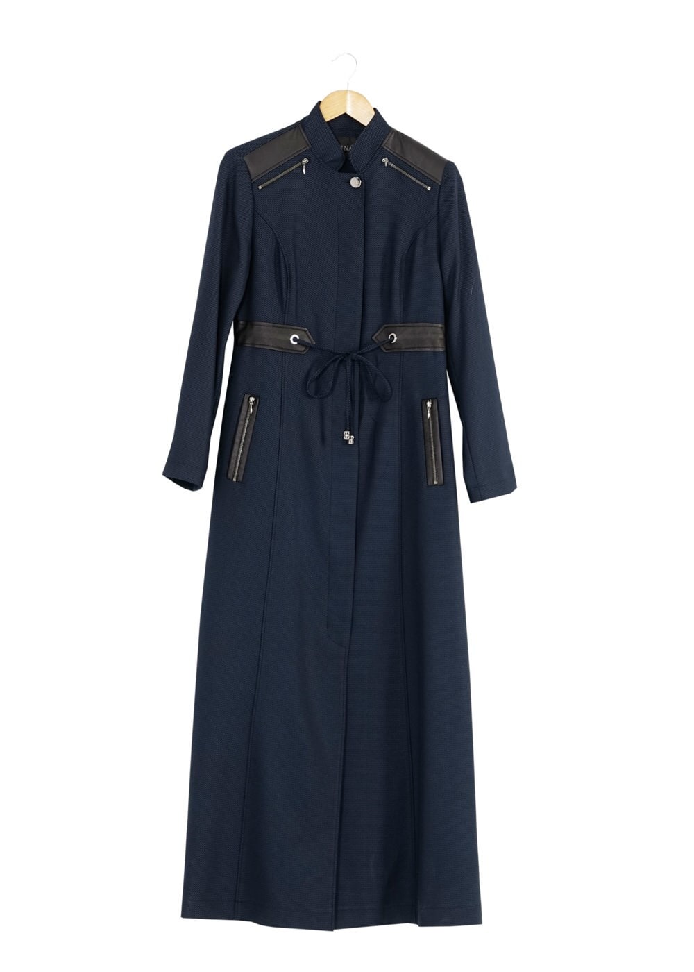 Tesettür giyim LACİVERT BELDEN BAĞLAMALI PARDESÜ 1692 