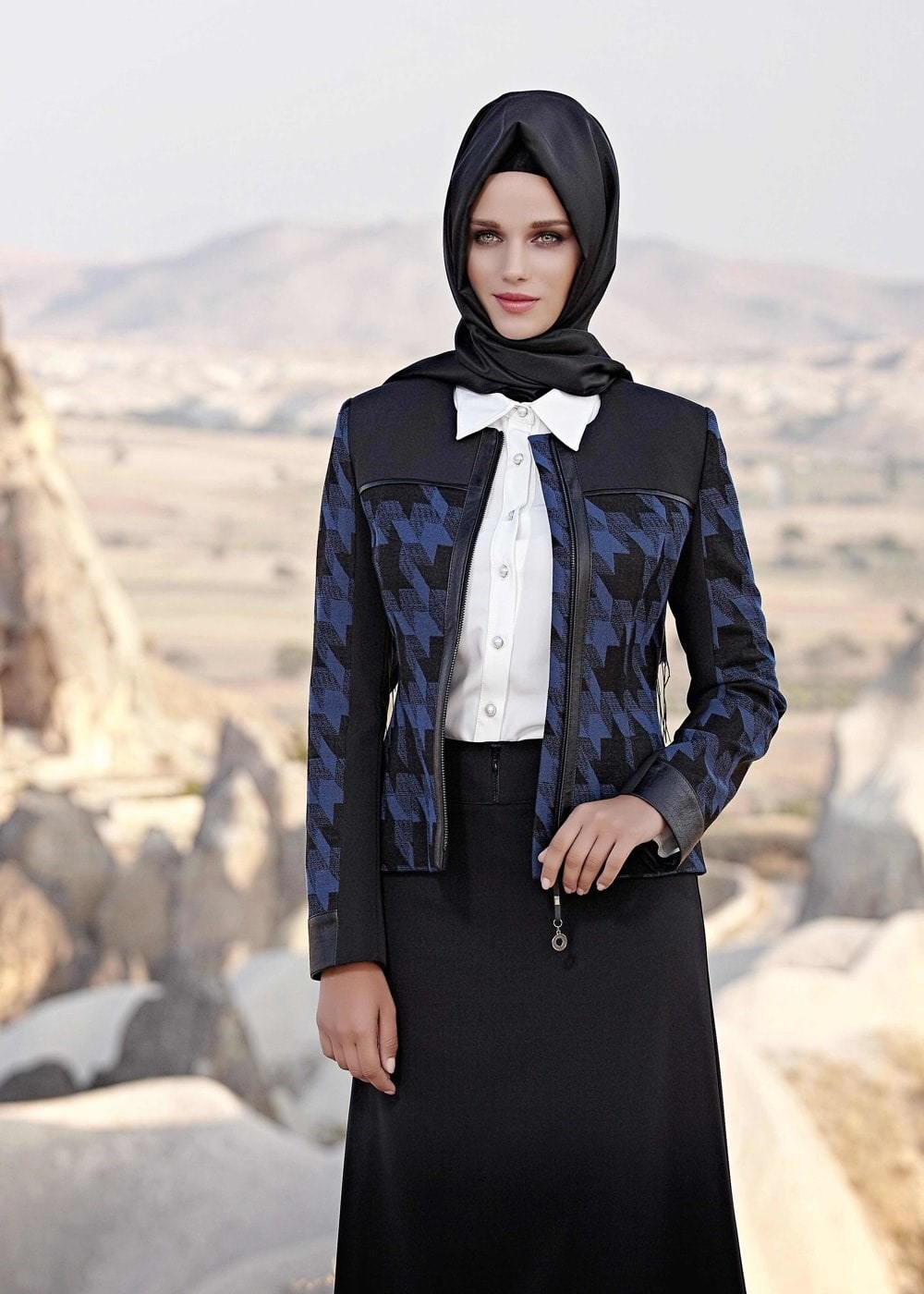 Tesettür giyim LACİVERT 3191E ETEKLİ TAKIM