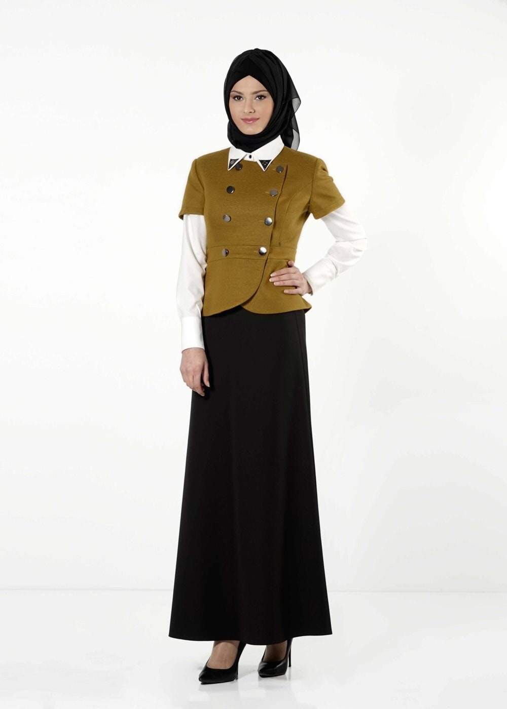 Tesettür giyim YEŞİL 3203E TAKIM