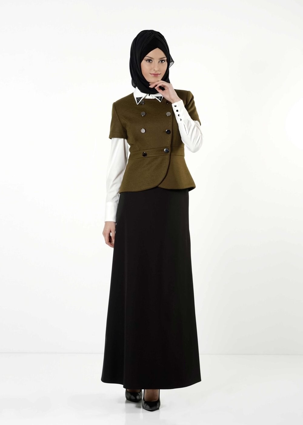 Tesettür giyim YEŞİL 3203E TAKIM