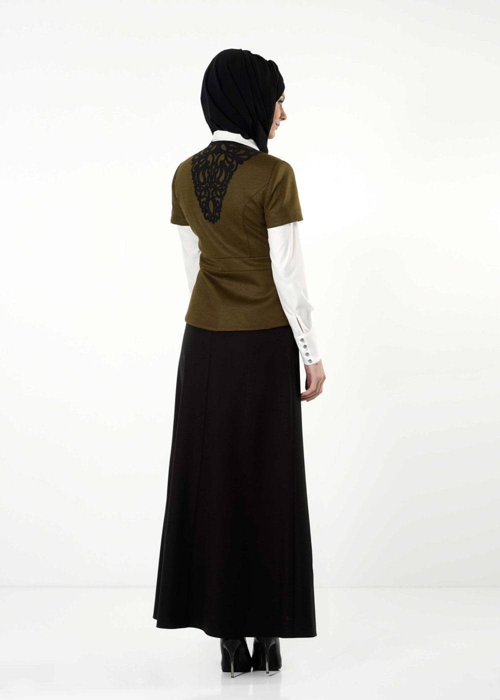 Tesettür giyim YEŞİL 3203E TAKIM
