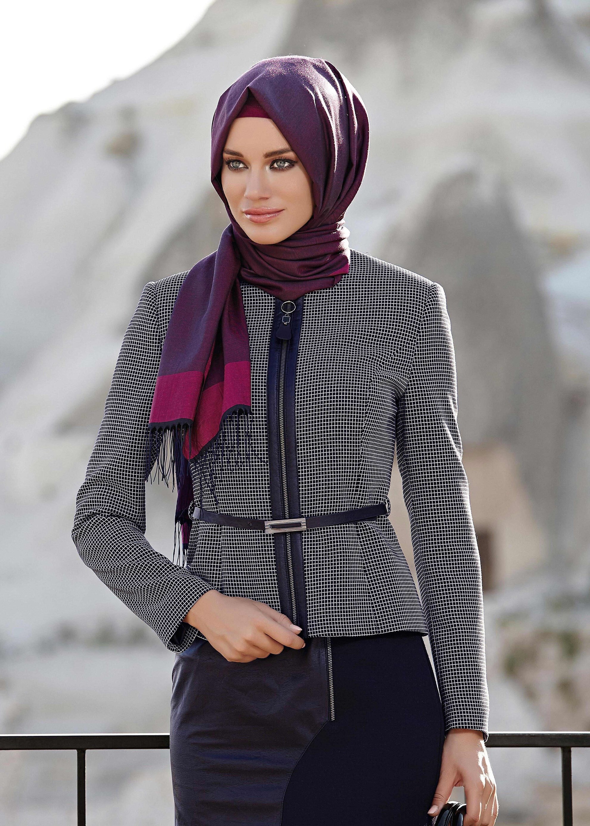 Tesettür giyim LACİVERT 3205E ETEKLİ TAKIM